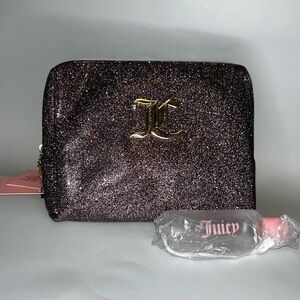 NWT juicy couture rainbow glitter cosmetic bag